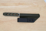 Tactical G10 Titanium Flathead Prybar Screwdriver Breacher with IWB Kydex Holster - Bead Blasted OD/Black G10