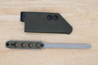 Tactical G10 Titanium Flathead Prybar Screwdriver Breacher with IWB Kydex Holster - Bead Blasted OD/Black G10