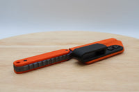 Tactical G10 Titanium Flathead Prybar Screwdriver Breacher with IWB Kydex Holster - Flamed Orange G10