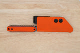 Tactical G10 Titanium Flathead Prybar Screwdriver Breacher with IWB Kydex Holster - Flamed Orange G10