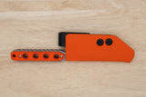 Tactical G10 Titanium Flathead Prybar Screwdriver Breacher with IWB Kydex Holster - Bead Blasted Orange G10