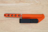 Tactical G10 Titanium Flathead Prybar Screwdriver Breacher with IWB Kydex Holster - Bead Blasted Orange G10