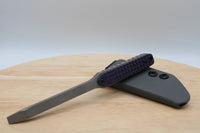 Tactical G10 Titanium Flathead Prybar Screwdriver Breacher with IWB Kydex Holster - Bead Blasted Purple G10 (Copy)