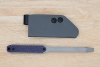 Tactical G10 Titanium Flathead Prybar Screwdriver Breacher with IWB Kydex Holster - Bead Blasted Purple G10 (Copy)