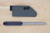 Tactical G10 Titanium Flathead Prybar Screwdriver Breacher with IWB Kydex Holster - Bead Blasted Purple G10