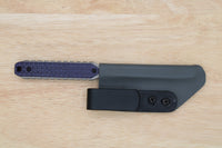 Tactical G10 Titanium Flathead Prybar Screwdriver Breacher with IWB Kydex Holster - Bead Blasted Purple G10