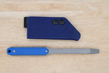 Tactical G10 Titanium Flathead Prybar Screwdriver Breacher with IWB Kydex Holster -Bead Blasted Blue G10