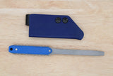 Tactical G10 Titanium Flathead Prybar Screwdriver Breacher with IWB Kydex Holster -Bead Blasted Blue G10