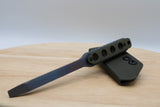 Tactical G10 Titanium Flathead Prybar Screwdriver Breacher with IWB Kydex Holster - Flamed OD/Black G10