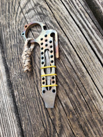 The Perforated Side Clip EDC Pocket Pry Bar Multitool - Flamed