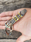 The Perforated Side Clip EDC Pocket Pry Bar Multitool - Flamed