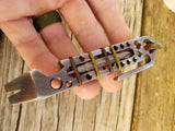 Straight Side Clip Perforated EDC Pocket Pry Bar Multitool - Gun Metal