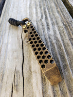 The Knurled Hex Brass EDC Pocket Pry Bar Multitool - Blackened Tumbled