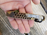 The Knurled Hex Brass EDC Pocket Pry Bar Multitool - Blackened Tumbled