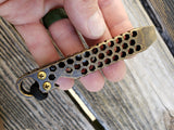 The Knurled Hex Brass EDC Pocket Pry Bar Multitool - Blackened Tumbled