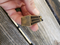 The Knurled Hex Brass EDC Pocket Pry Bar Multitool - Blackened Tumbled