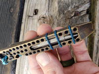 1/4 Thick Brass Perforated EDC Pocket Pry Bar Multitool - Tumbled Blackened