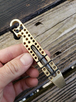 1/4 Thick Brass Perforated EDC Pocket Pry Bar Multitool