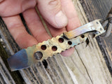 Bubbled Straight EDC Pocket Pry Bar Multitool - Water Flamed