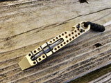 1/4 Thick Brass Perforated EDC Pocket Pry Bar Multitool