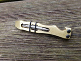 1/4 Thick Brass The Curve Shorty Deep Clip EDC Pocket Pry Bar Multitool