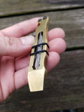 1/4 Thick Brass The Curve Shorty Deep Clip EDC Pocket Pry Bar Multitool