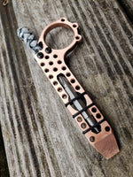 1/4 Thick Copper The Ring Perforated EDC Pocket Pry Bar Multi-tool