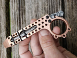 1/4 Thick Copper The Ring Perforated EDC Pocket Pry Bar Multi-tool