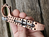 1/4 Thick Copper The Ring Perforated EDC Pocket Pry Bar Multi-tool