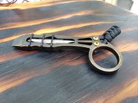 1/4 Thick Brass The Ring Curve EDC Pocket Pry Bar Multi-tool - Blackened Accents