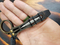 1/4 Thick Brass The Ring Curve EDC Pocket Pry Bar Multi-tool - Blackened Accents