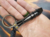 1/4 Thick Brass The Ring Curve EDC Pocket Pry Bar Multi-tool - Blackened Accents