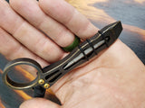 1/4 Thick Brass The Ring Curve EDC Pocket Pry Bar Multi-tool - Blackened Accents