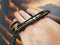 1/4 Thick Brass The Ring Curve EDC Pocket Pry Bar Multi-tool - Blackened Accents