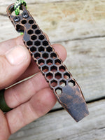 The Knurled Hex Copper EDC Pocket Pry Bar Multitool - Blackened Tumbled