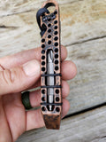 1/4 Thick Copper Perforated EDC Pocket Pry Bar Multitool - Blackened Tumbled