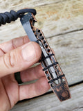 1/4 Thick Copper Perforated EDC Pocket Pry Bar Multitool - Blackened Tumbled