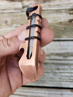 1/4 Copper Ninja Mini Keychain EDC Pocket Pry Bar Multitool