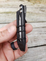 Mini Straight Popper EDC Pocket Pry Bar Multitool - Tumbled Black Oxide