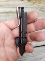 Mini Straight Popper EDC Pocket Pry Bar Multitool - Tumbled Black Oxide