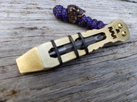 Brass *Limited Run* Halloween Skull Pry No Popper EDC Pocket Pry Bar Multitool - Ground Flamed