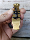 Brass *Limited Run* Halloween Skull Pry No Popper EDC Pocket Pry Bar Multitool - Ground Flamed