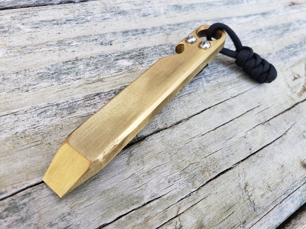 1/4 Thick Brass The Straight EDC Pocket Pry Bar Multitool