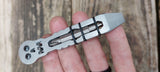 Halloween Skull Pry EDC Pocket Pry Bar Multitool - Stonewashed