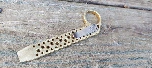 Brass XL Perforated Pry Bar Tool EDC Gear – Teale Designs